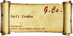 Goll Csaba névjegykártya